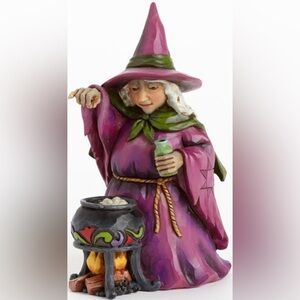 Jim Shore Witch "Wee Bit Wicked" Potion Making Witch With Cauldron